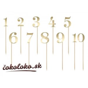 ČÍSLA na paličke - ZLATÉ (11 ks)