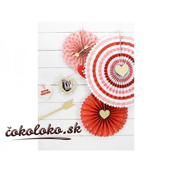 Dekoračné papierové rozety "SWEET LOVE" (3 ks)