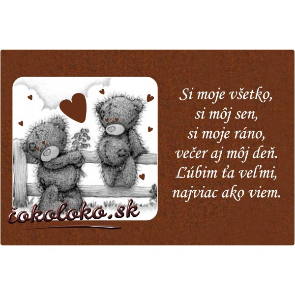 Valentínska ČOKOLÁDOVÁ POHĽADNICA